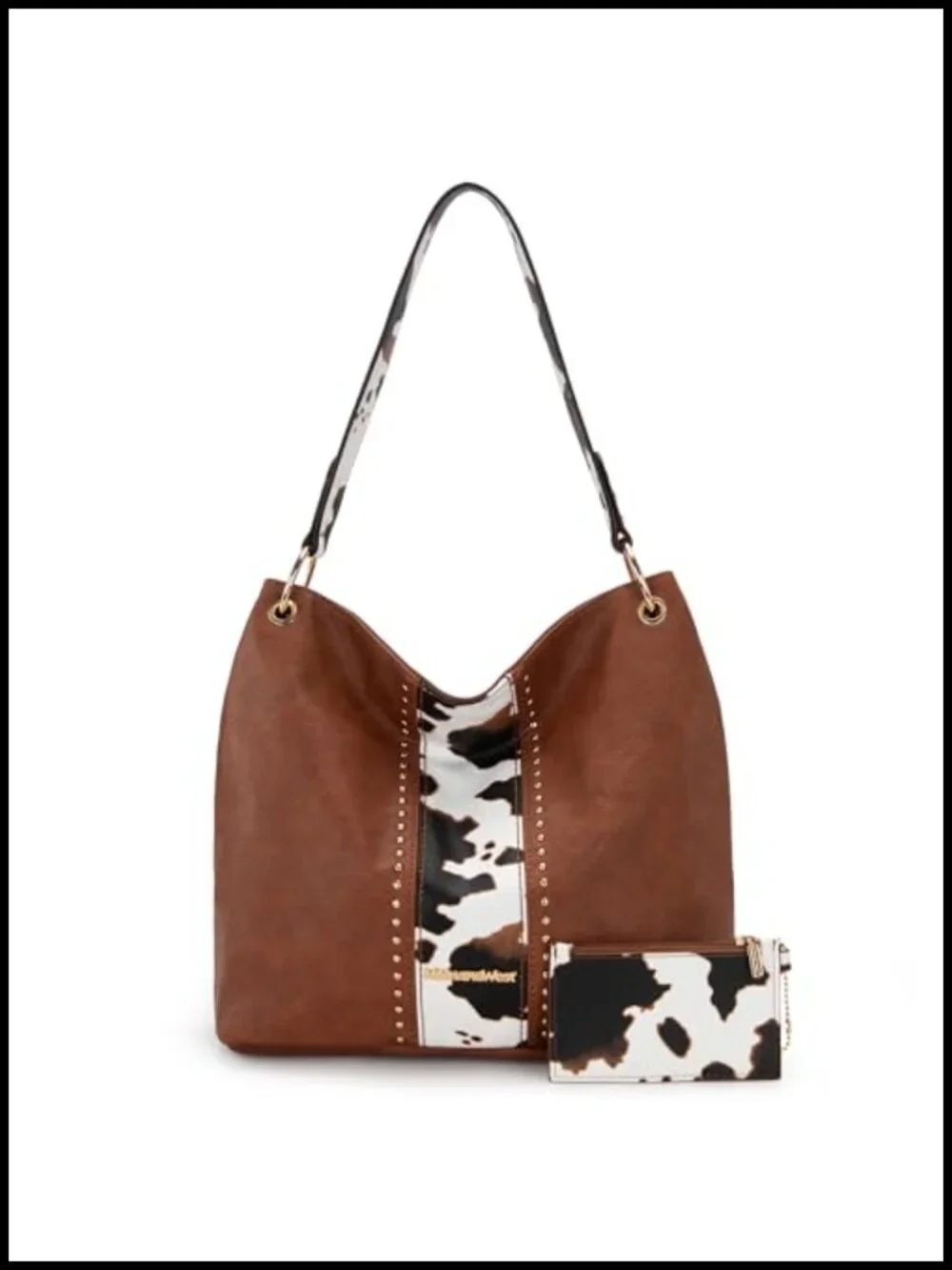 Faux Leather Hobo Bag with Back Zipper Pocket and Coin Wallet